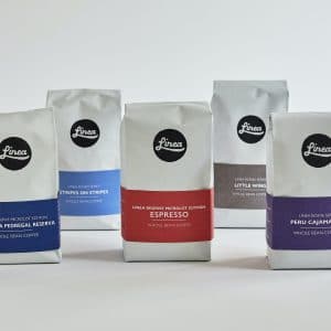A selection of 10 ounce Linea coffee bags