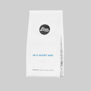 250 gram package of Linea Caffe's In a Silent Way -- Organic Whole Bean Coffee
