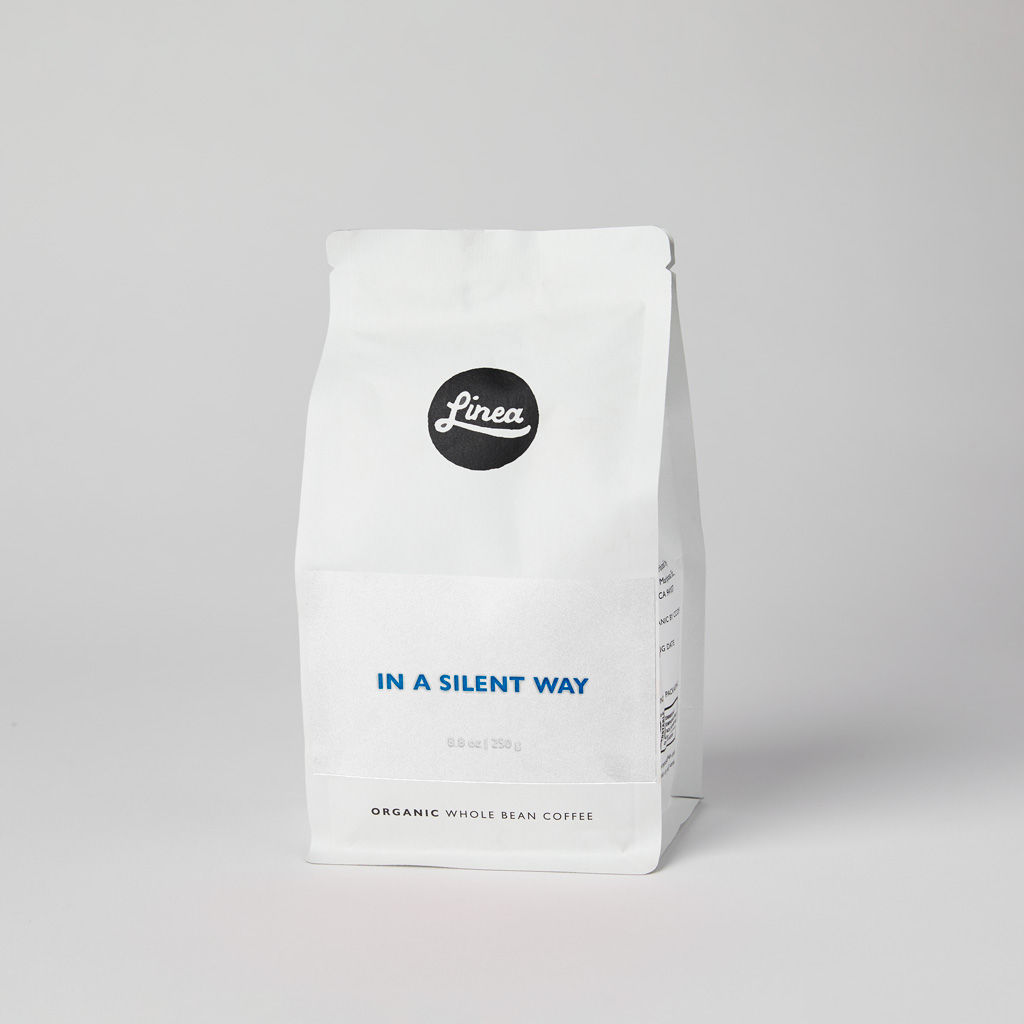 In a Silent Way. 250 gram package of Linea Caffe's Organic Whole Bean Coffee