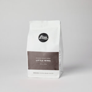 Little Wing Blend. 250 gram package of Linea Caffe's Organic Whole Bean Coffee