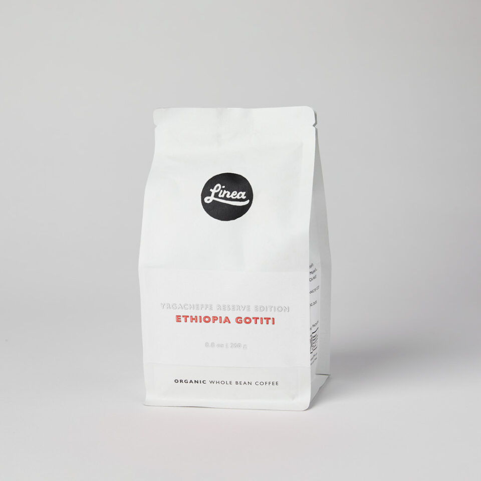 Ethiopia Gotiti package of Linea Caffe's Organic Whole Bean Coffee